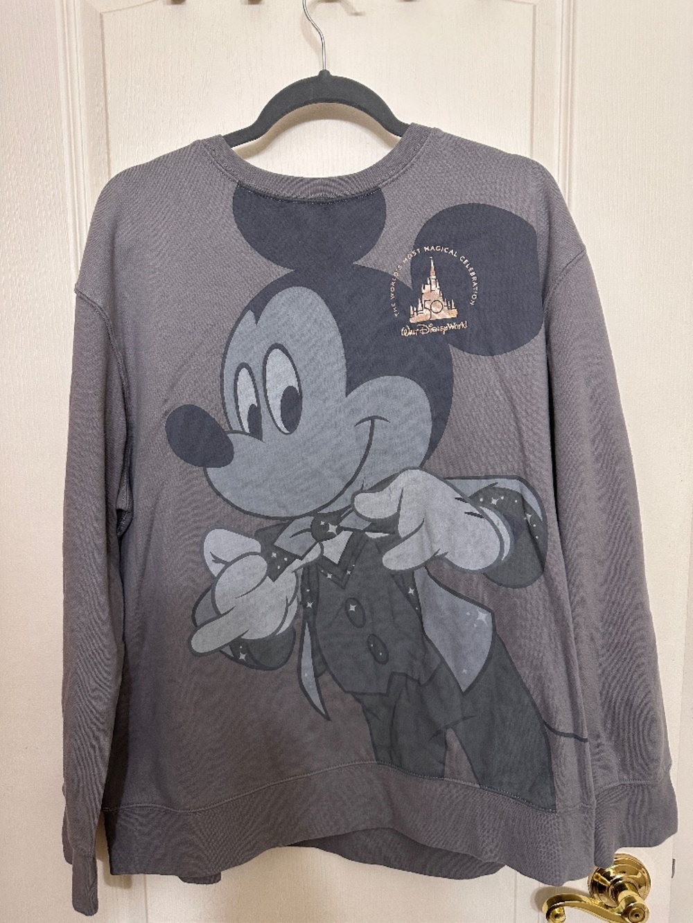WDW Disney World 50th Anniversary Mickey Sweatshirt Gray – Large
